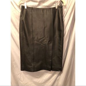 Bebe Black Leather Skirt Sz S